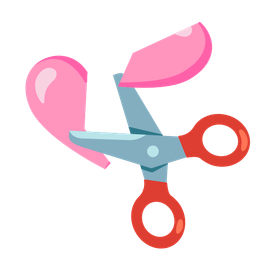 scissors and pink heart