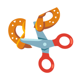 scissors and pretzel