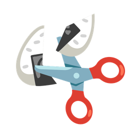 scissors and rice ball