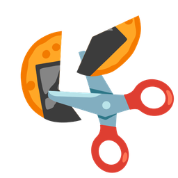 scissors and rice cracker