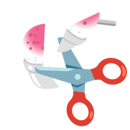 scissors and shaved ice