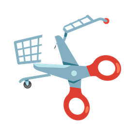 scissors and shopping cart