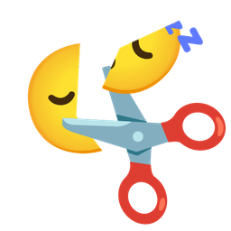 scissors and sleeping face