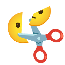 Scissors and Slightly smiling face