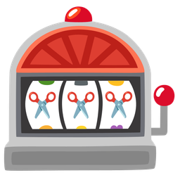 scissors and slot machine