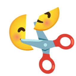 Scissors and Smiling face with smiling eyes