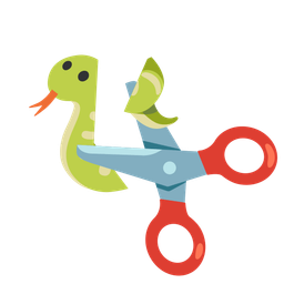 scissors and snake