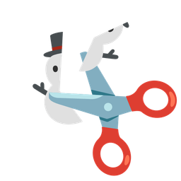 scissors and snowman without snow