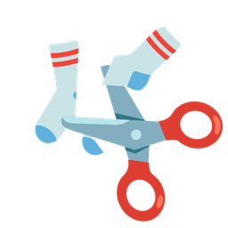 scissors and socks