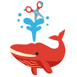 scissors and spouting whale