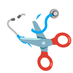 scissors and stethoscope