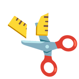 scissors and straight ruler