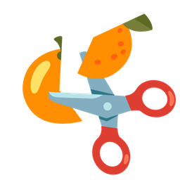 scissors and tangerine