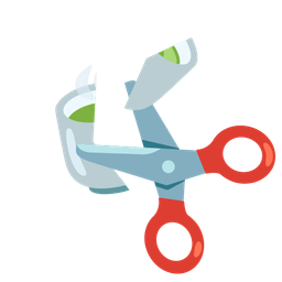 scissors and teacup without handle