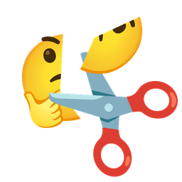 scissors and thinking face