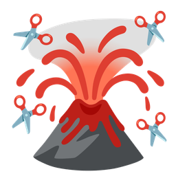 scissors and volcano