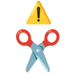 scissors and warning