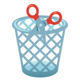 scissors and wastebasket