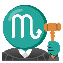 Scorpio and balance scale