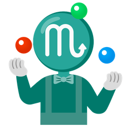 Scorpio and clown face