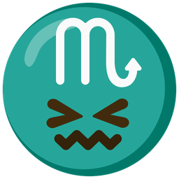 Scorpio and confounded face