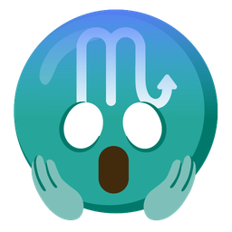 Scorpio and face screaming in fear