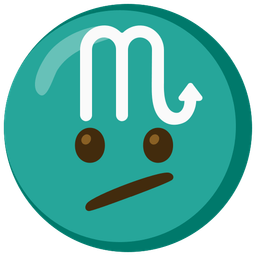 Scorpio and face with diagonal mouth