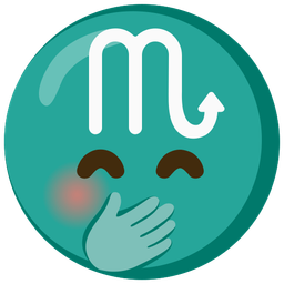 Scorpio and face with hand over mouth