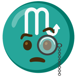 Scorpio and face with monocle