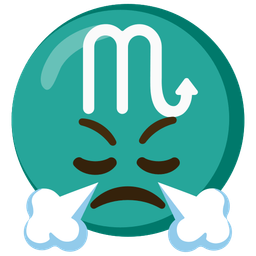 Scorpio and face with steam from nose