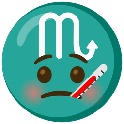 Scorpio and face with thermometer