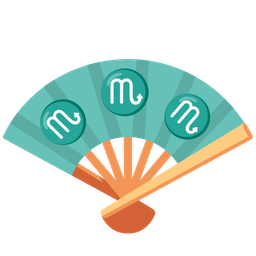 Scorpio and folding hand fan