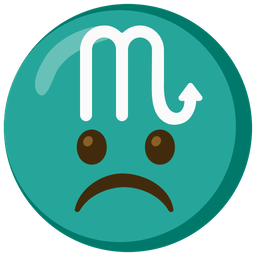 Scorpio and frowning face