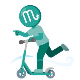 Scorpio and kick scooter