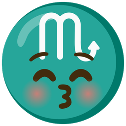 Scorpio and Kissing face with closed eyes