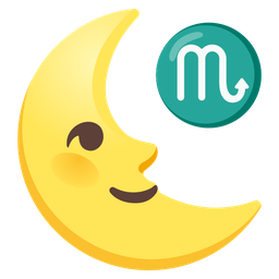 Scorpio and last quarter moon face