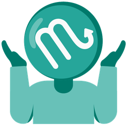 Scorpio and person shrugging