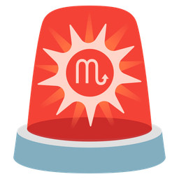 Scorpio and police car light