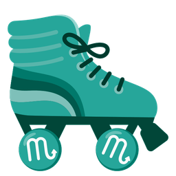 Scorpio and roller skate