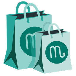 Scorpio and shopping bags