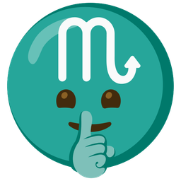 Scorpio and shushing face