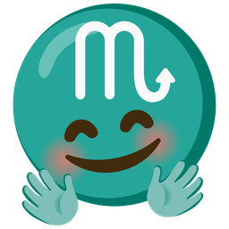 Scorpio and Smiling face with open hands