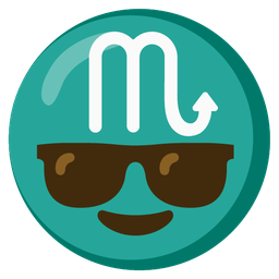 Scorpio and smiling face with sunglasses