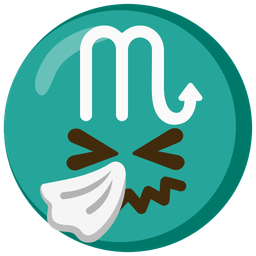 Scorpio and sneezing face