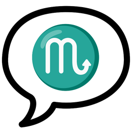 Scorpio and speech balloon