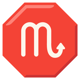 Scorpio and stop sign