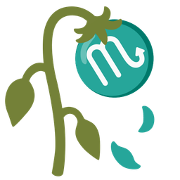 Scorpio and wilted flower