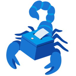 scorpion and ballot box with ballot