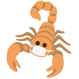 scorpion and face with medical mask