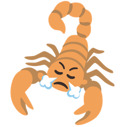 scorpion and face with steam from nose
